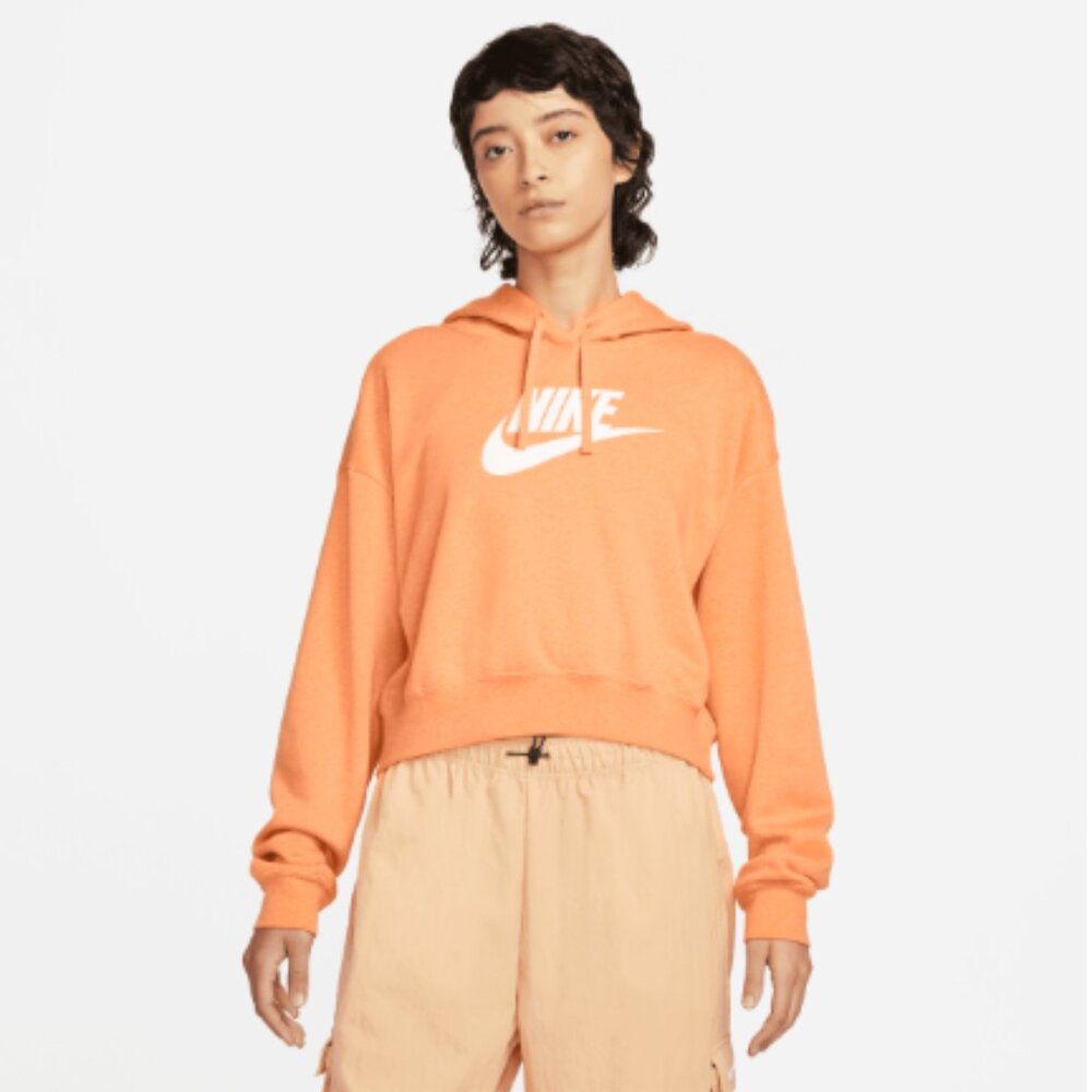 Nike Orange Pullover Hoodie with White Logo